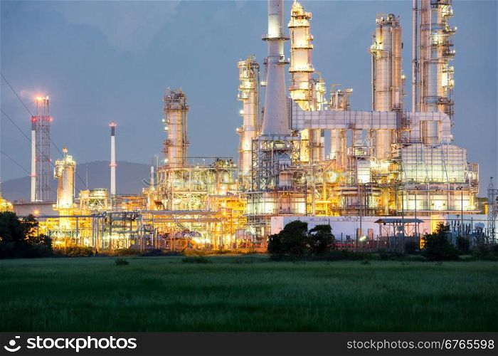 Oil Refinery Plant at dusk