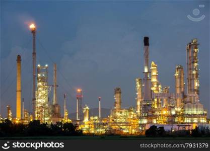 Oil Refinery Plant at dusk