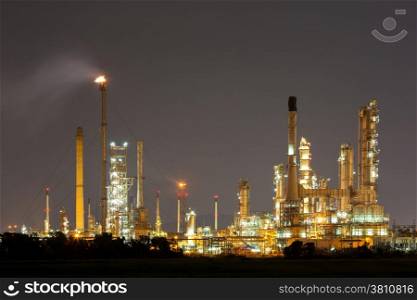 Oil Refinery Plant at night