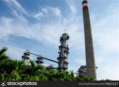 oil refinery plant with blue sky