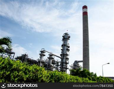 oil refinery plant with blue sky