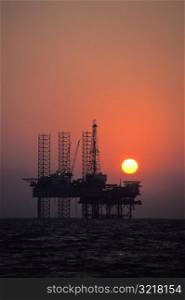 Oil Rig at Sunset