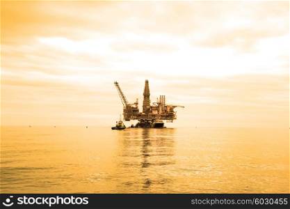 Oil Rig during sunset hours