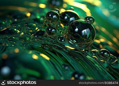 oil spill water biomimicry micro abstract ultra-realistic created by generative AI 
