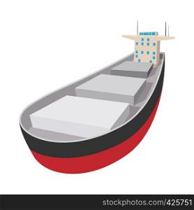 Oil tanker cartoon icon. Single symbol isolated on a white background. Oil tanker cartoon icon