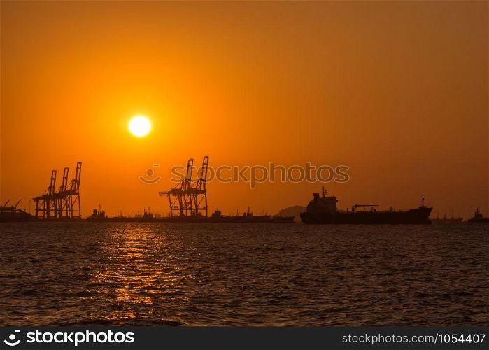 Oil tanker, Gas tanker and Crane Container Ship