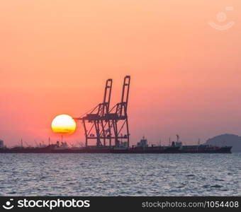 Oil tanker, Gas tanker and Crane Container Ship