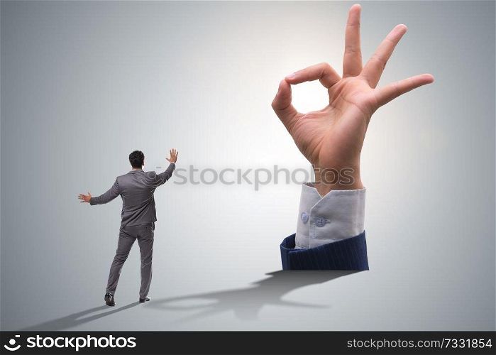 Ok gesture in business concept