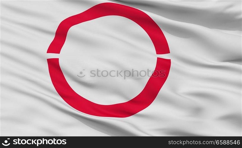 Okaya City Flag, Country Japan, Nagano Prefecture, Closeup View. Okaya City Flag, Japan, Nagano Prefecture, Closeup View