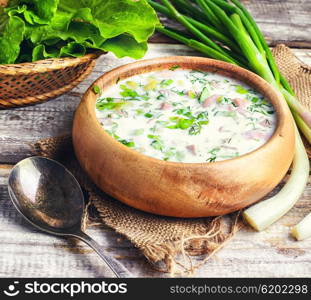 Okroshka,a cold summer soup