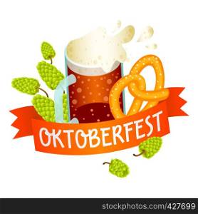 Oktoberfest logo. Isometric of oktoberfest vector logo for web design isolated on white background. Oktoberfest logo, isometric style