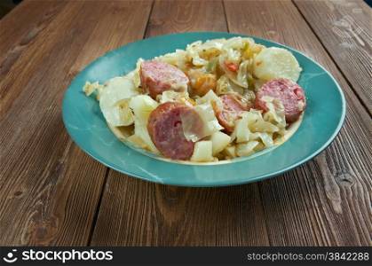 Oktoberfest Stew with Sausage and Potatoes - product typical Bavarian germany