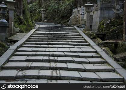 Okunoin cemetery . Okunoin cemetery at Mount Koya and Koya-san in Wakayama, Japan. World Heritage Site