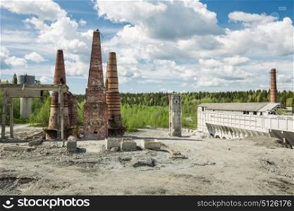 Old abandoned marble factory in Ruskeala, Karelia republic, Russia