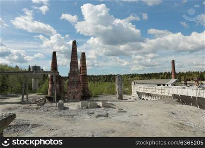 Old abandoned marble factory in Ruskeala, Karelia republic, Russia