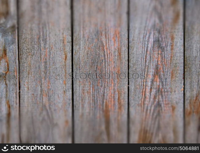 Old abandoned planks background with miniature effect, blurred top and bottom parts, sharp center
