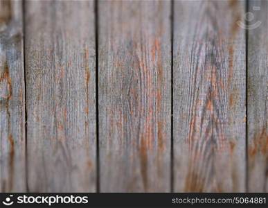 Old abandoned planks background with miniature effect, blurred top and bottom parts, sharp center