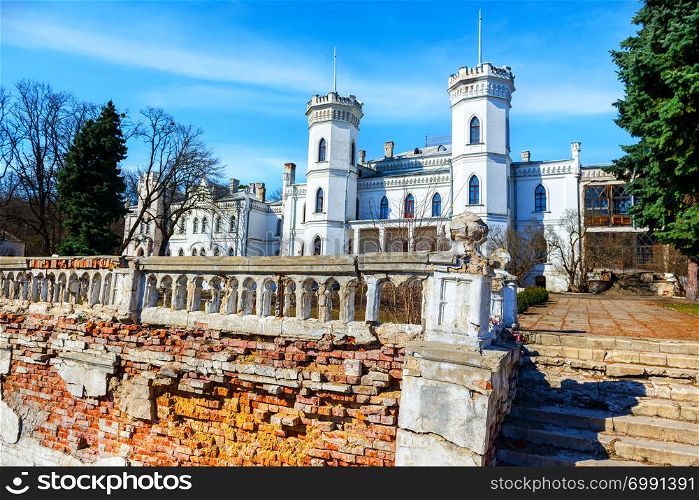 Old abandoned Sharovsky Palace in the Kharkov region, Ukraine