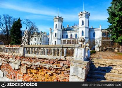 Old abandoned Sharovsky Palace in the Kharkov region, Ukraine