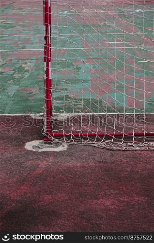     old abandoned street soccer goal sports equipment