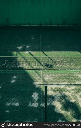 old abandoned tennis court