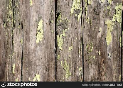Old aged weathered grunge paint wooden board as background
