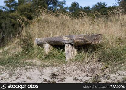 old ancient bench in the forst to sit and rest