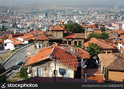 Old and new city of Ankara, capital of Turkey. Roofs of Ankara