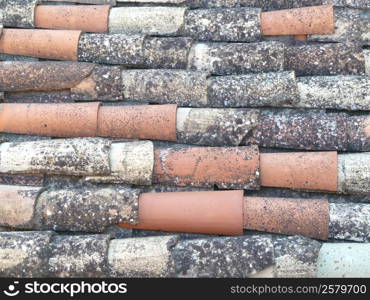 old and new roof tiles