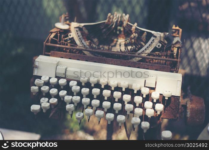 Old and worn typewriter