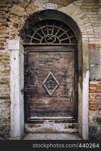 Old antique door in venice. Italy