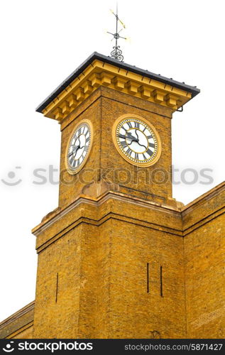 old architecture in london england windows and brick exterior wall