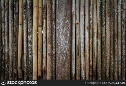Old Bamboo Wooden Fence Background