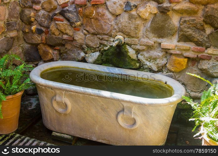 old bath in the famous Palace of the Alcazaba in Malaga Spain