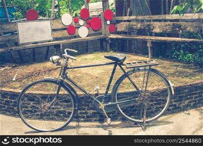 old bicycle in coffee shop