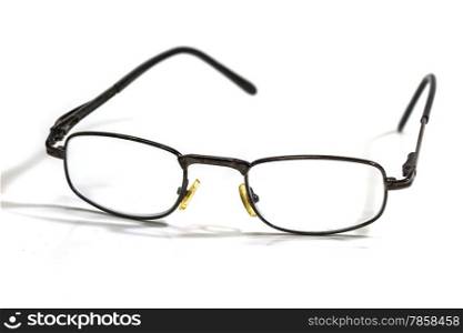 Old Black Eye Glasses Isolated on White background