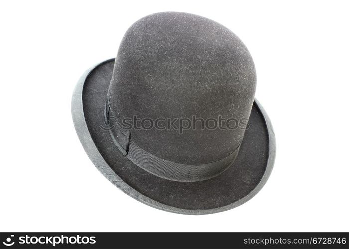old black silk hat over white background
