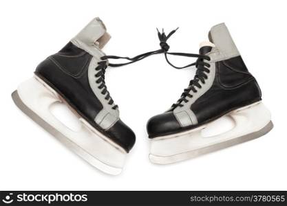 old black skates on white background