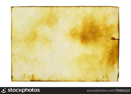 Old blank paper with isolated over the white background