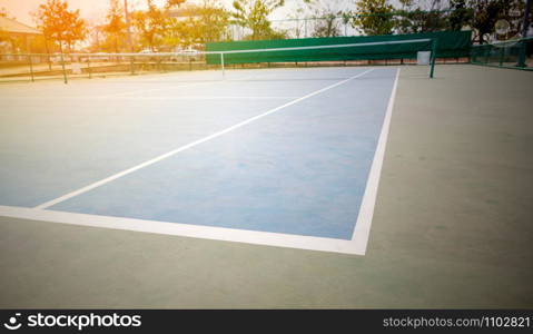 old blue tennis court