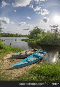 old boat on the river