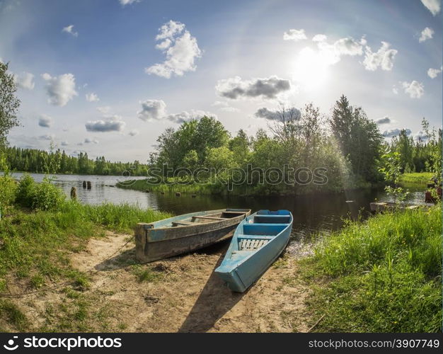 old boat on the river