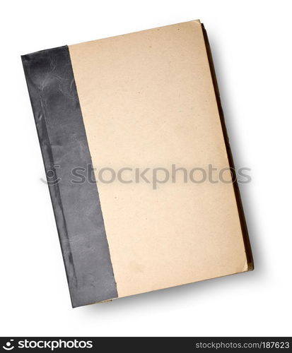 Old book cover isolated on white background