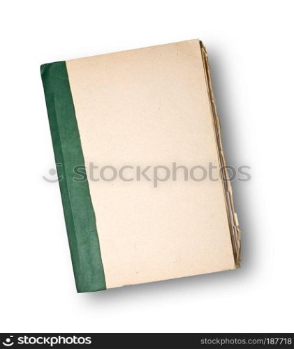 Old book cover isolated on white background
