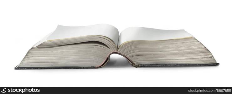 old book on white background isolated with clipping path