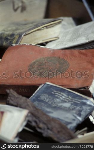 Old Books in a Pile