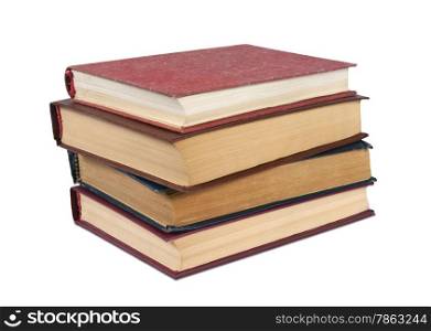 old books isolated on white with clipping path