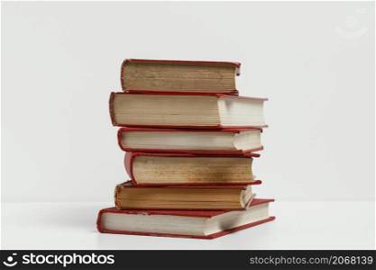 old books with white background
