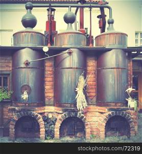 Old brewery. Retro style filtred image