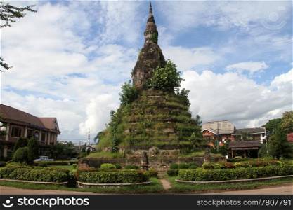 Old brick Black stupa in Vientiane, Laos